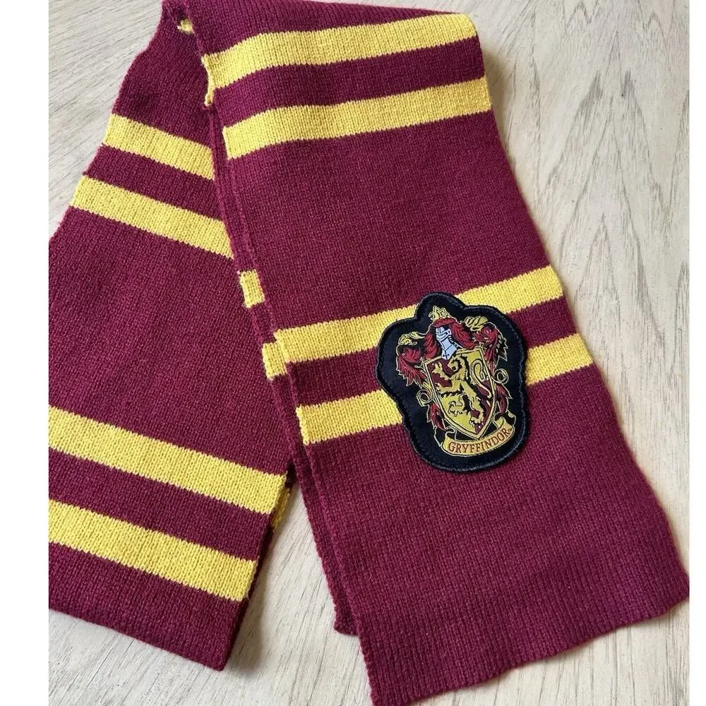 Gryffindor Striped Scarf Patch Wizarding Harry Potter Knit Preppy Varsity Winter